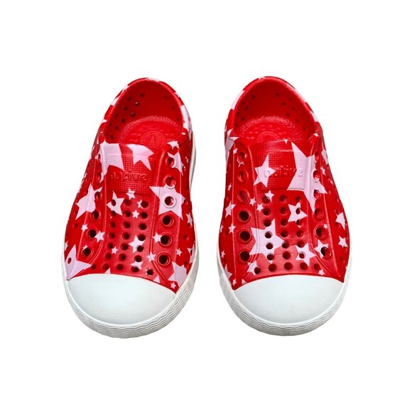 NATIVE Jefferson Stars Shoes Kids C5 5 Toddler Natives Shoe July 4th Red EUC - Picture 1 of 9